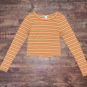 Orange Cropped Long-Sleeve